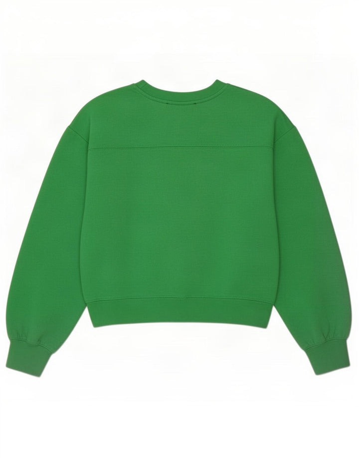 Zara Womens Crop Oversize Sweatshirt Jumper UK 10 Petit Vert Polyester