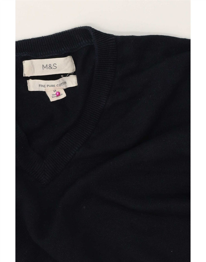 Marks & Spencer Pull col V Homme Bleu Marine Moyen Coton