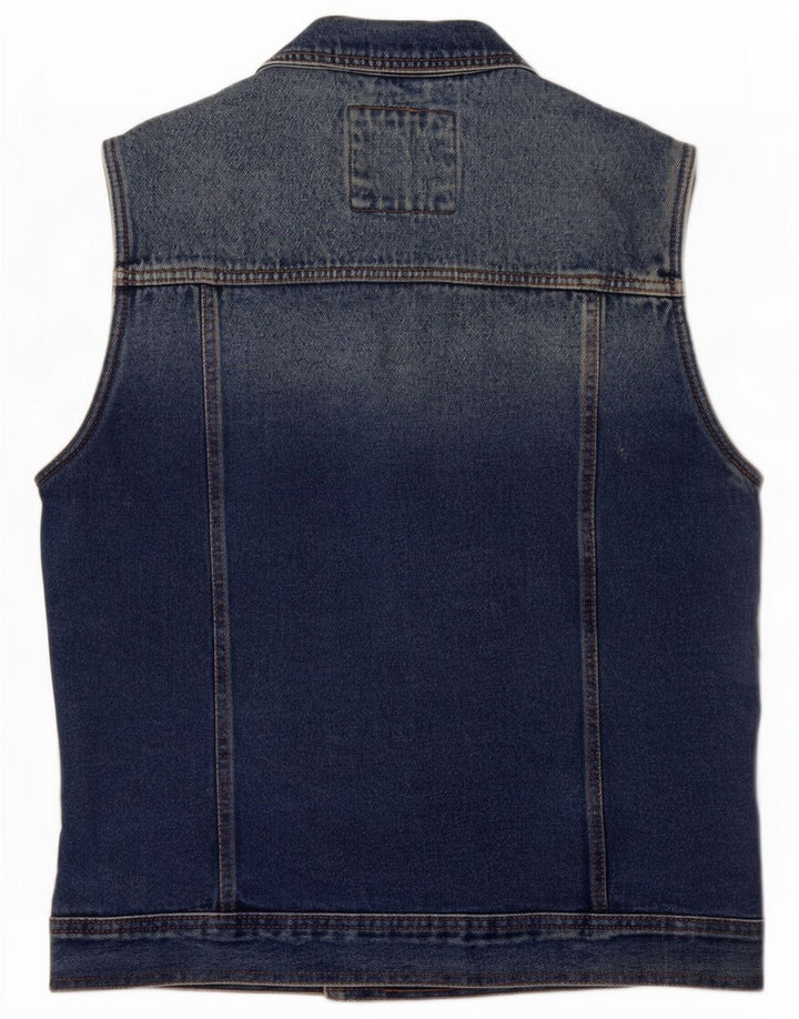 Pull & Bear Gilet en jean pour homme UK 38 Bleu moyen Coton