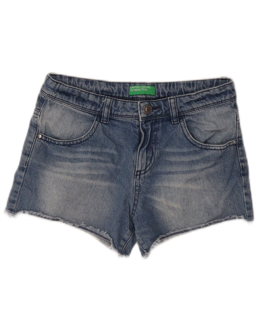 Benetton Short En Jean W26 Petit Bleu Femme