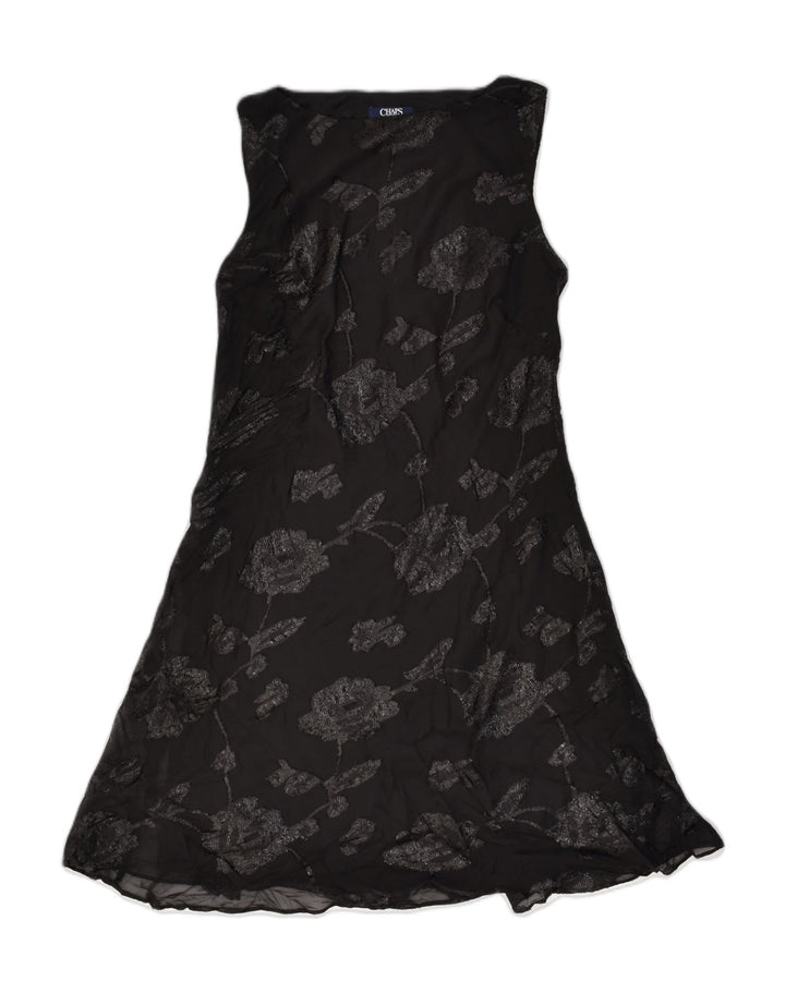 CHAPS Robe trapèze pour femme UK 10 Petit Noir Floral Polyester