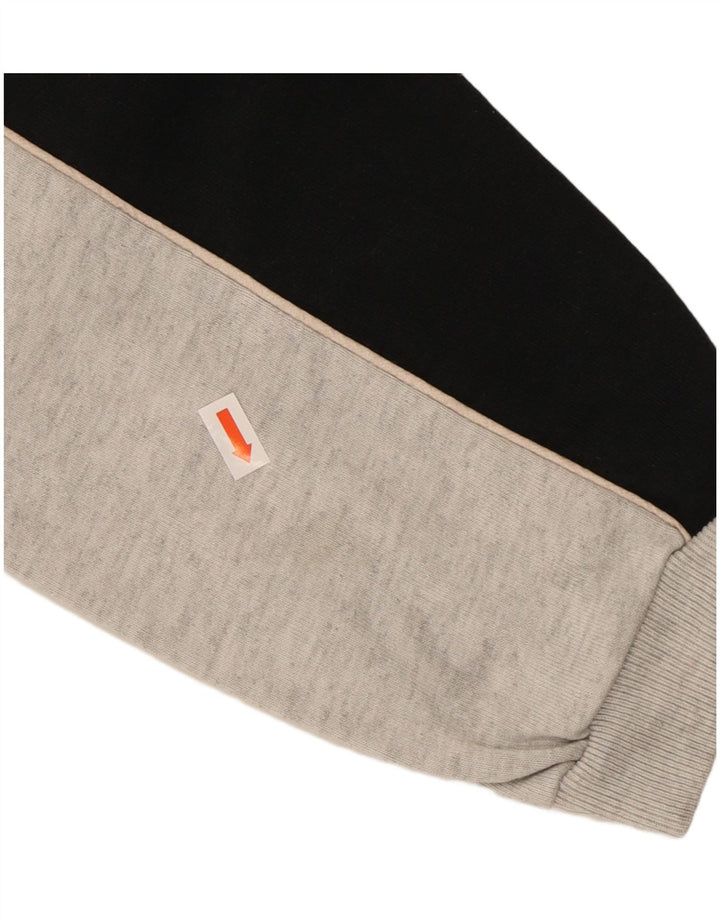 CHAMPION Sweat-shirt à col zippé pour homme, grand, gris, color block, en coton
