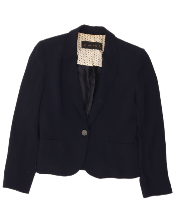 Zara Veste Blazer 1 Bouton Femme UK 12 Bleu Marine Moyen