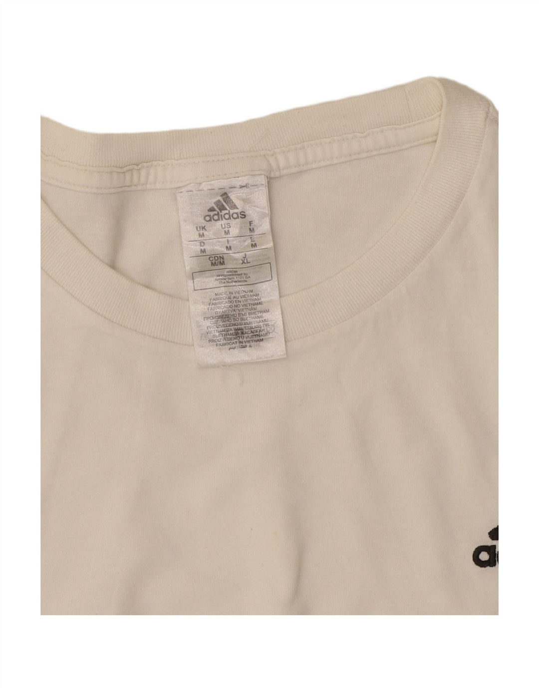 ADIDAS Mens T-Shirt Top Medium White Cotton