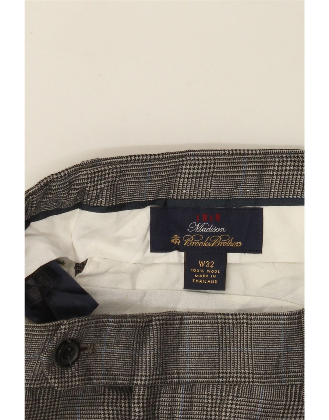 BROOKS BROTHERS Pantalon de Costume Madison Pegged Homme W32 L29 Gris Pied-de-Poule