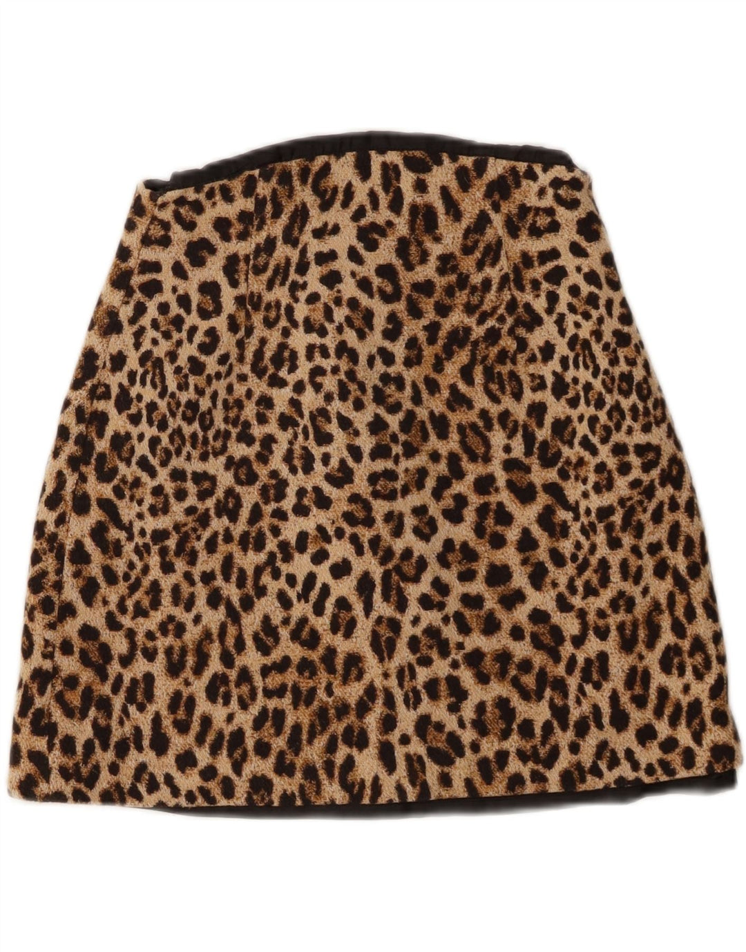Zara Femme Mini Jupe Petit W26 Marron Imprimé Animal