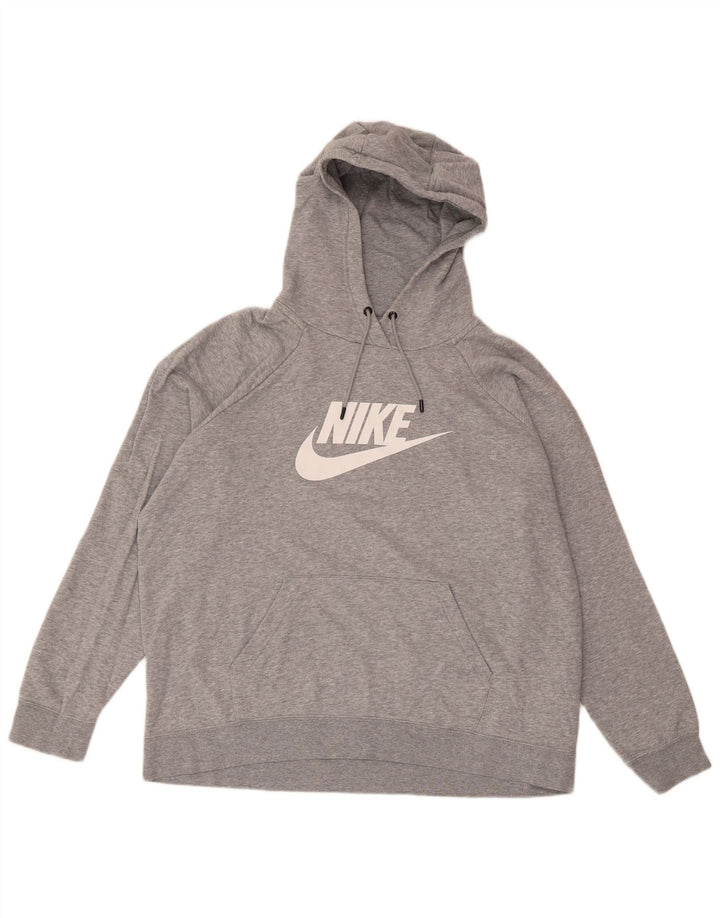 NIKE Pull à capuche graphique pour homme XL en coton moucheté gris