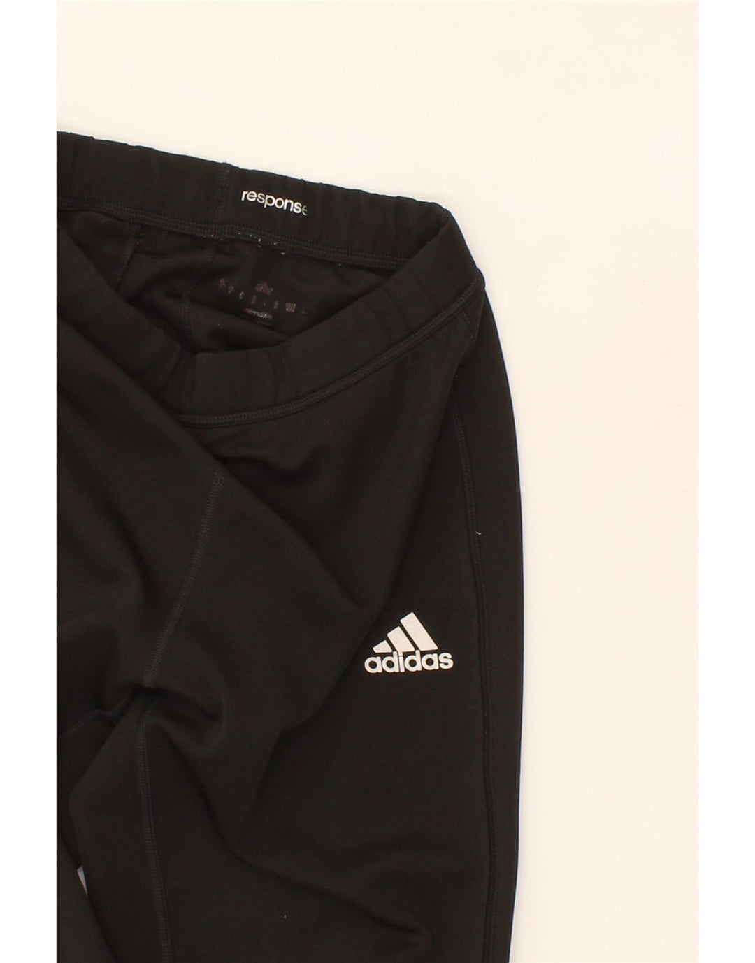 ADIDAS Womens Response Capri Tracksuit Trousers UK 8 Small  Black Vintage Adidas and Second-Hand Adidas from Messina Hembry 