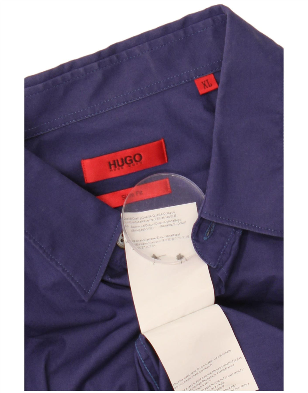 HUGO BOSS Chemise Slim Fit XL Bleu Marine Coton