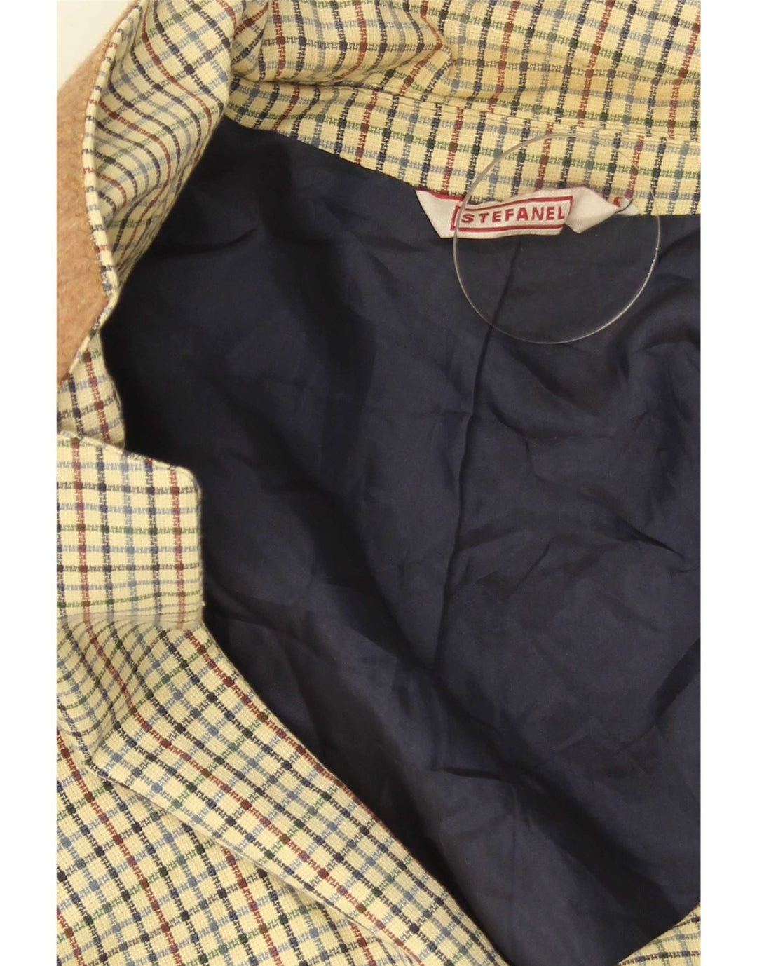 Stefanel Veste blazer à 3 boutons pour homme UK 38 Beige moyen à carreaux