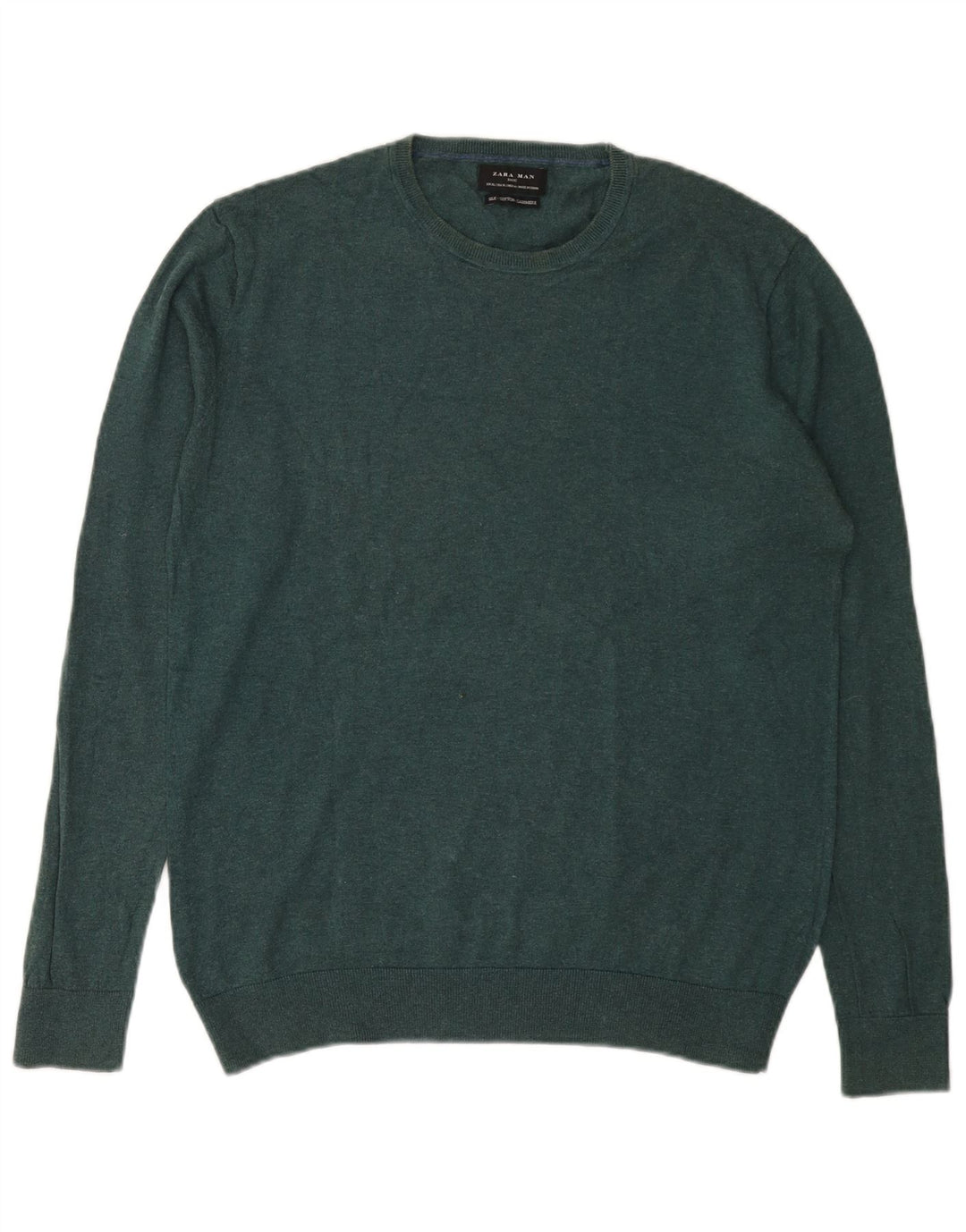 Zara Pull ras du cou pour homme XL en soie verte