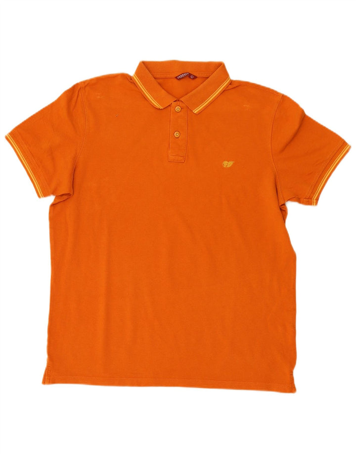 CARRERA Mens Polo Shirt Large Orange Cotton