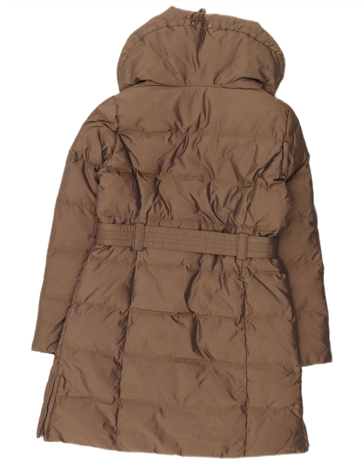 Zara Manteau rembourré pour femme UK 14 Nylon marron moyen