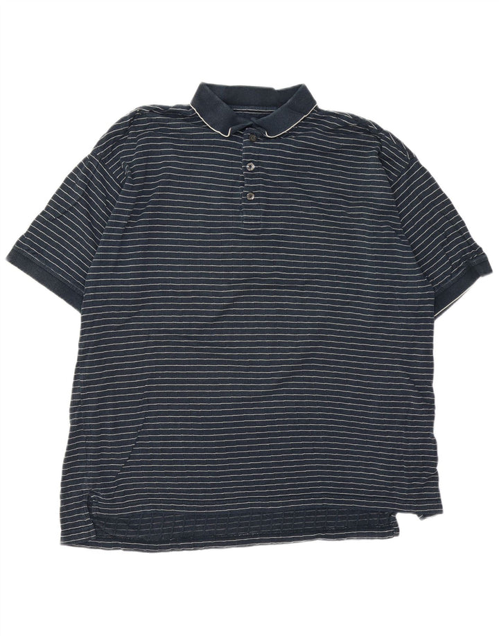 IZOD Polo Homme Large Bleu Marine Rayé Coton