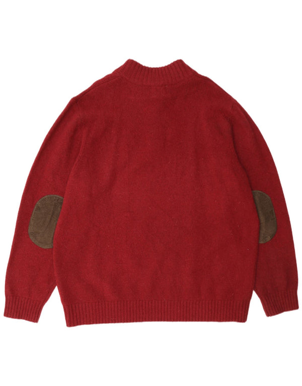 L.L.Bean Pull à col zippé pour homme 2XL en laine bordeaux
