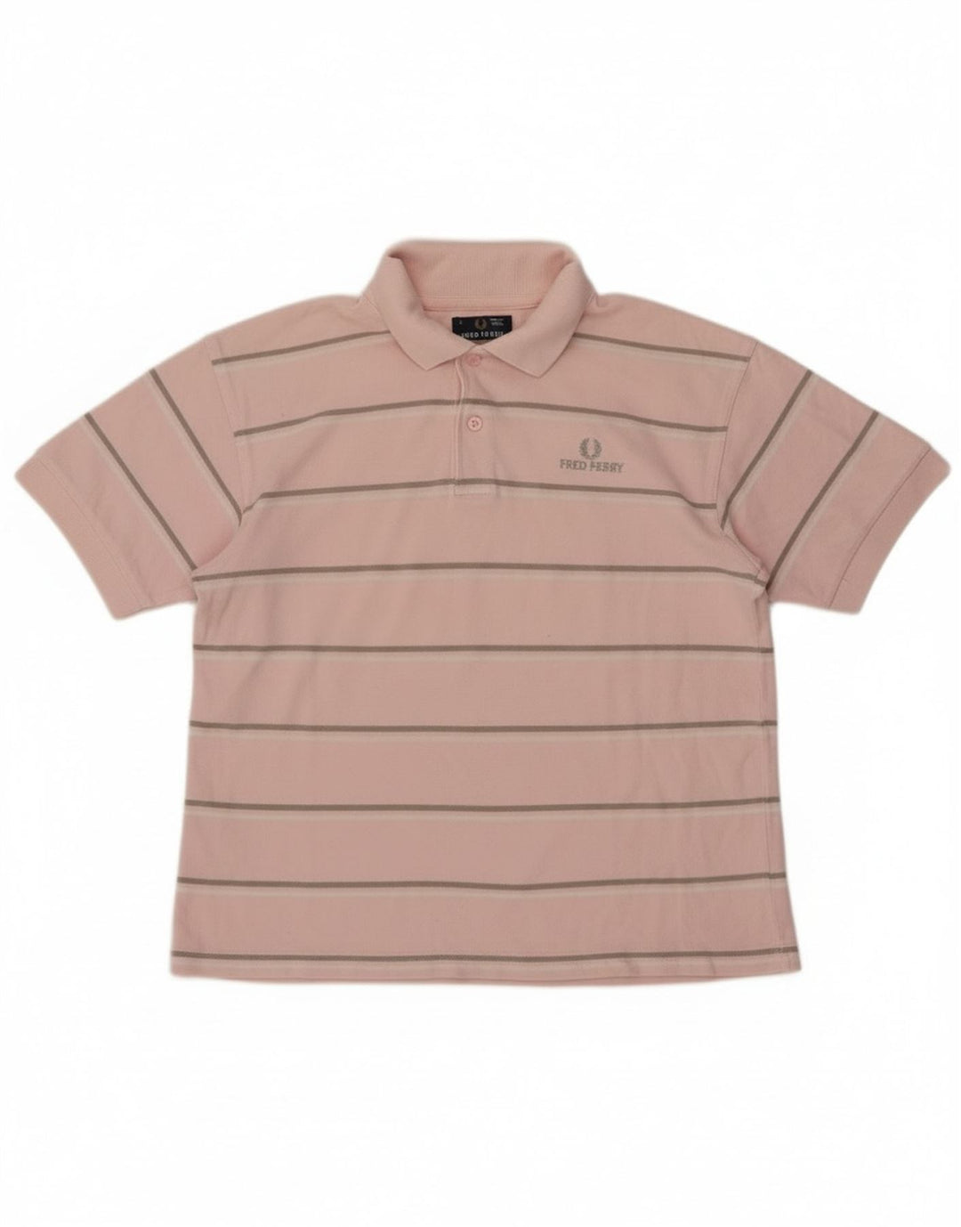 Fred Perry Polo Garçon 12-13 ans Grand Coton Rayé Rose