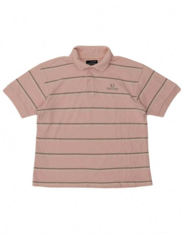 Fred Perry Polo Garçon 12-13 ans Grand Coton Rayé Rose