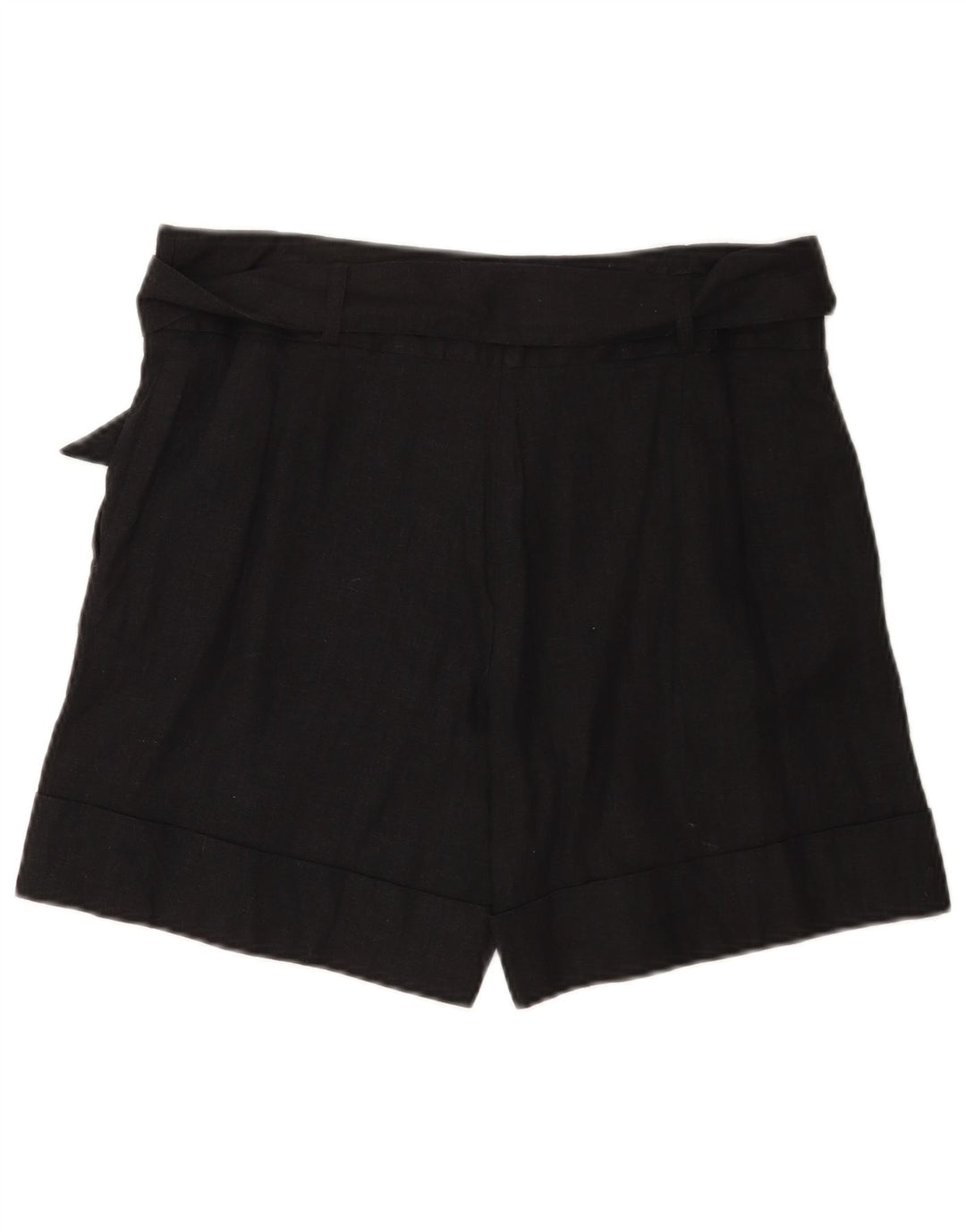 Marks & Spencer Short décontracté pour femme UK 12 Medium W32 Lin noir