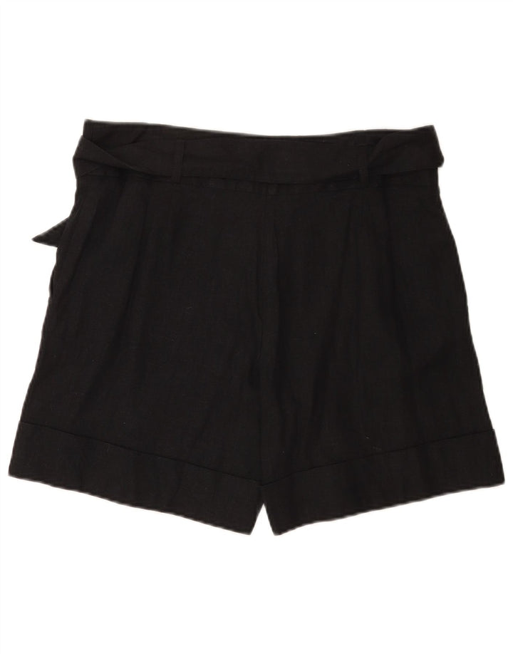 Marks & Spencer Short décontracté pour femme UK 12 Medium W32 Lin noir