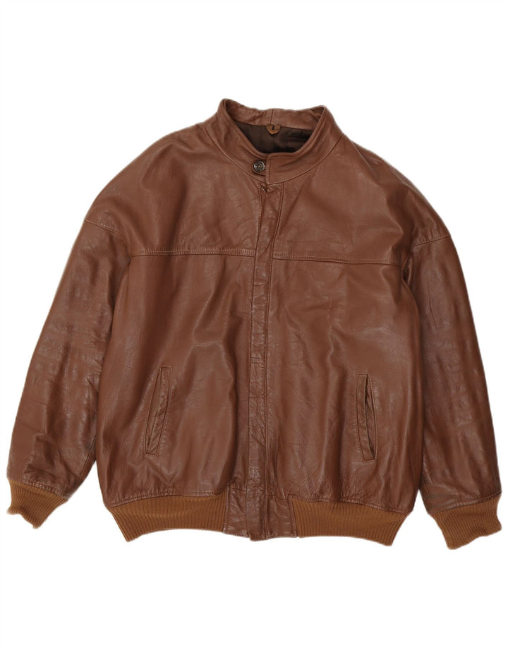 Maren Blouson Bomber En Cuir Homme IT 54 2XL Cuir Marron