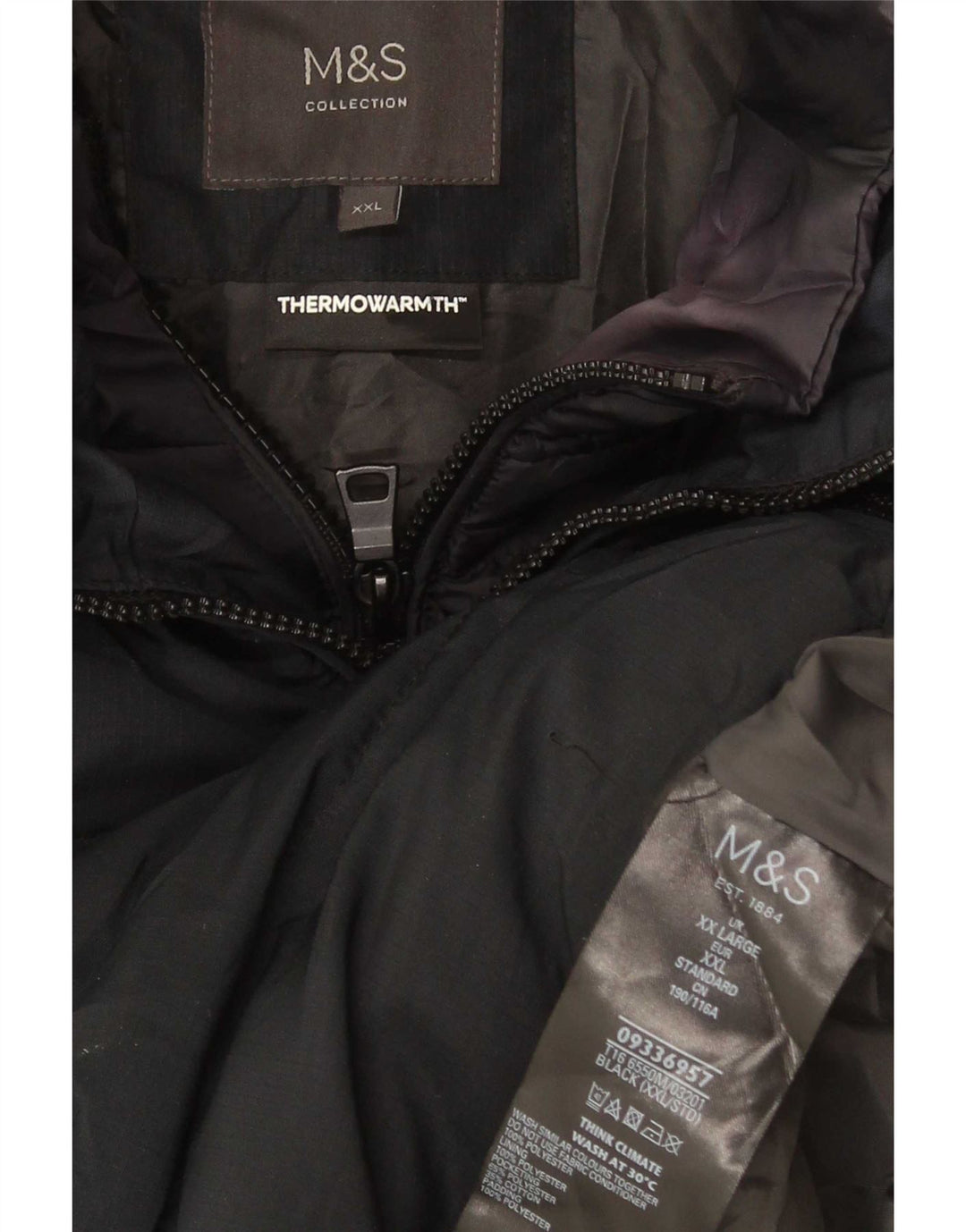 Marks & Spencer Veste matelassée pour femme UK 44 2XL Noir Polyester