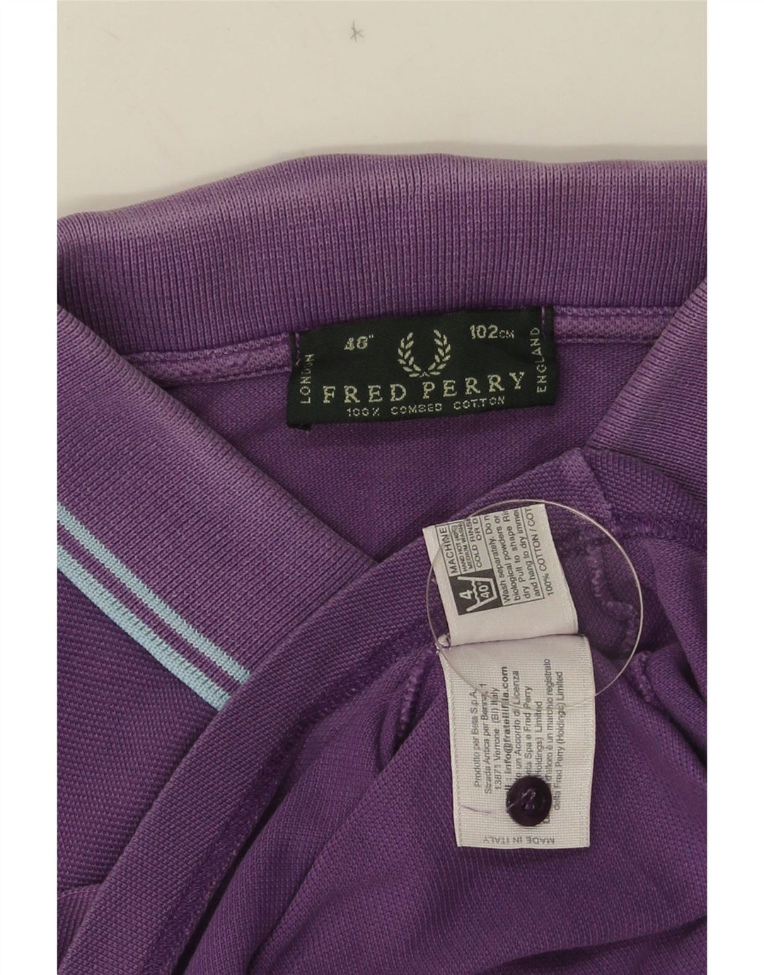 FRED PERRY Polo Homme Violet Moyen Rayé Coton