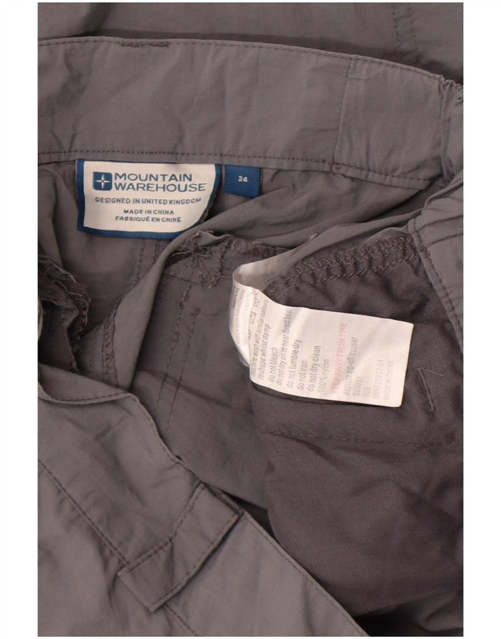 Mountain Warehouse Pantalon Cargo Droit Homme W34 L31 Nylon Gris