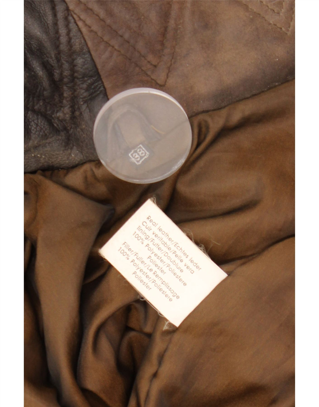 VINTAGE Manteau en cuir à capuche femme EU 38 Cuir marron moyen