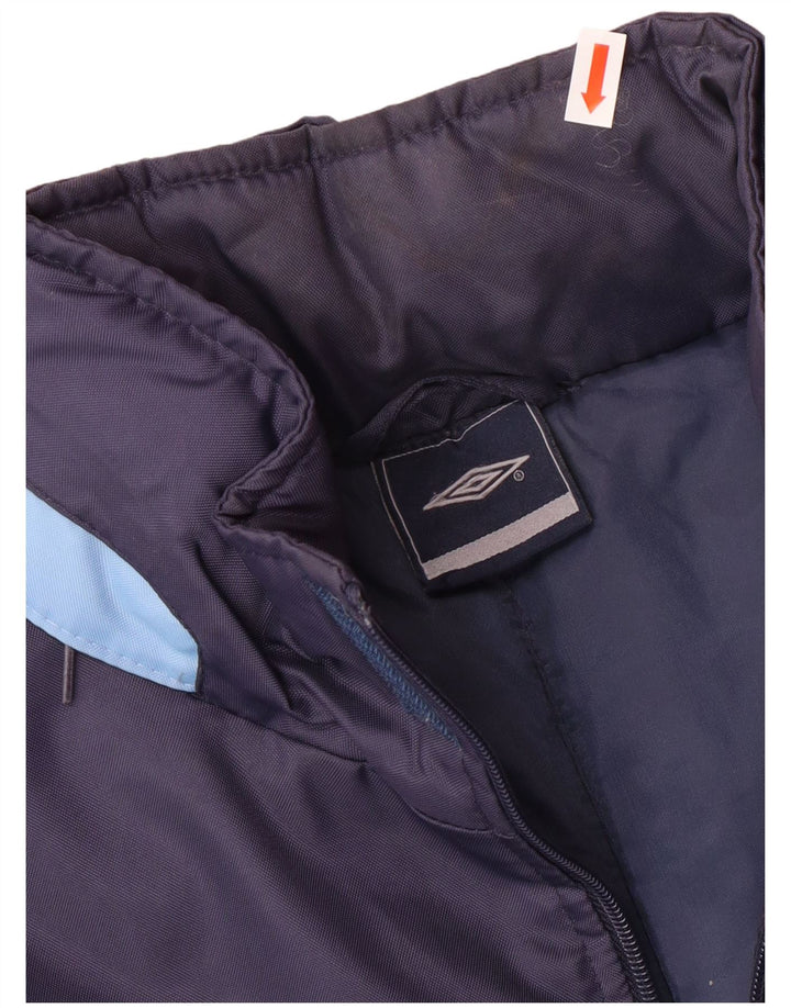 UMBRO Manteau rembourré à capuche pour homme UK 38 Bleu marine moyen Nylon colour block