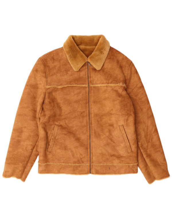 Mauritius Veste en daim Sherpa pour femme UK 18 XL Marron