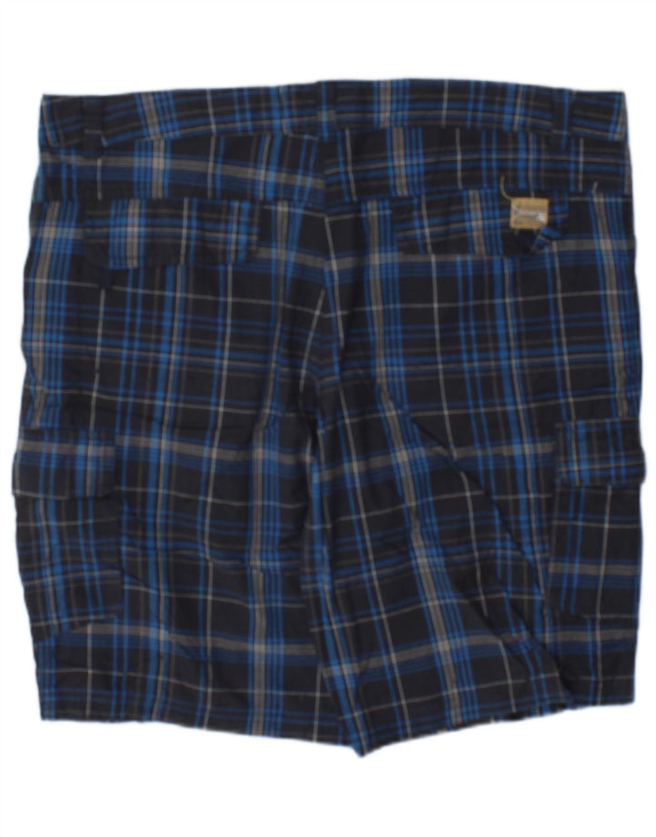 Brugi Short Cargo Homme IT 52 XL W36 Bleu Marine à Carreaux Coton