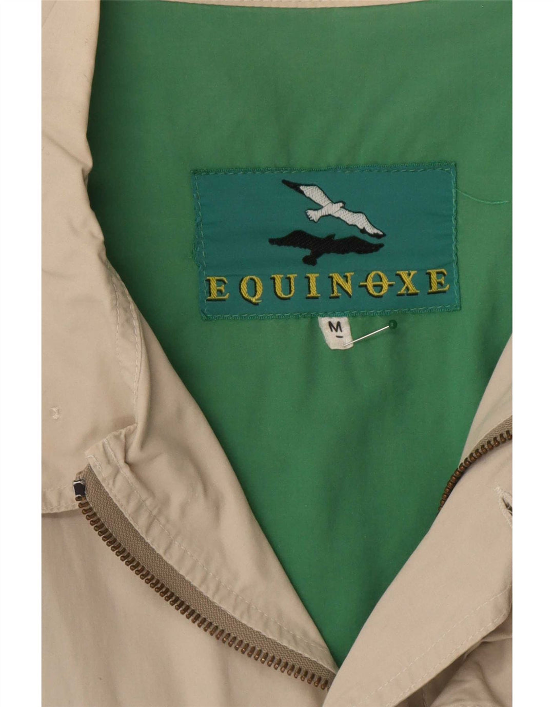 vintage Mens Bomber Jacket UK 38 Coton Beige Moyen