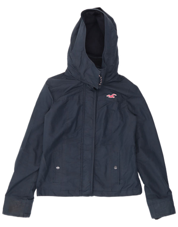 Hollister Veste bomber à capuche pour femme UK 10 Small Bleu marine Polyester
