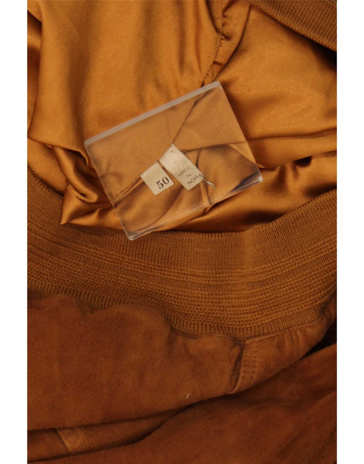 Veste Bomber En Daim Vintage Homme IT 50 Grand Marron