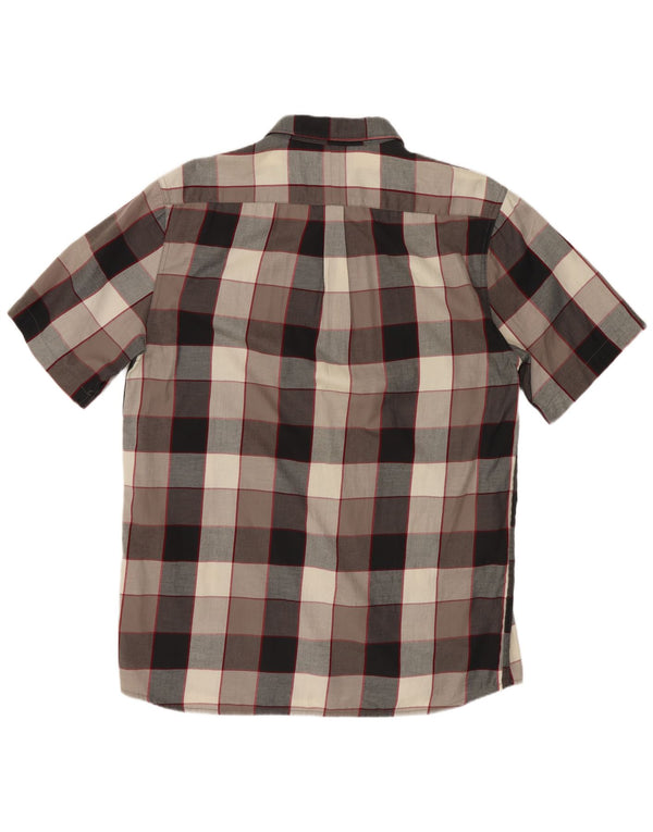 Quiksilver Chemise Slim Fit à Manches Courtes pour Homme XL en Coton à Carreaux Multicolore