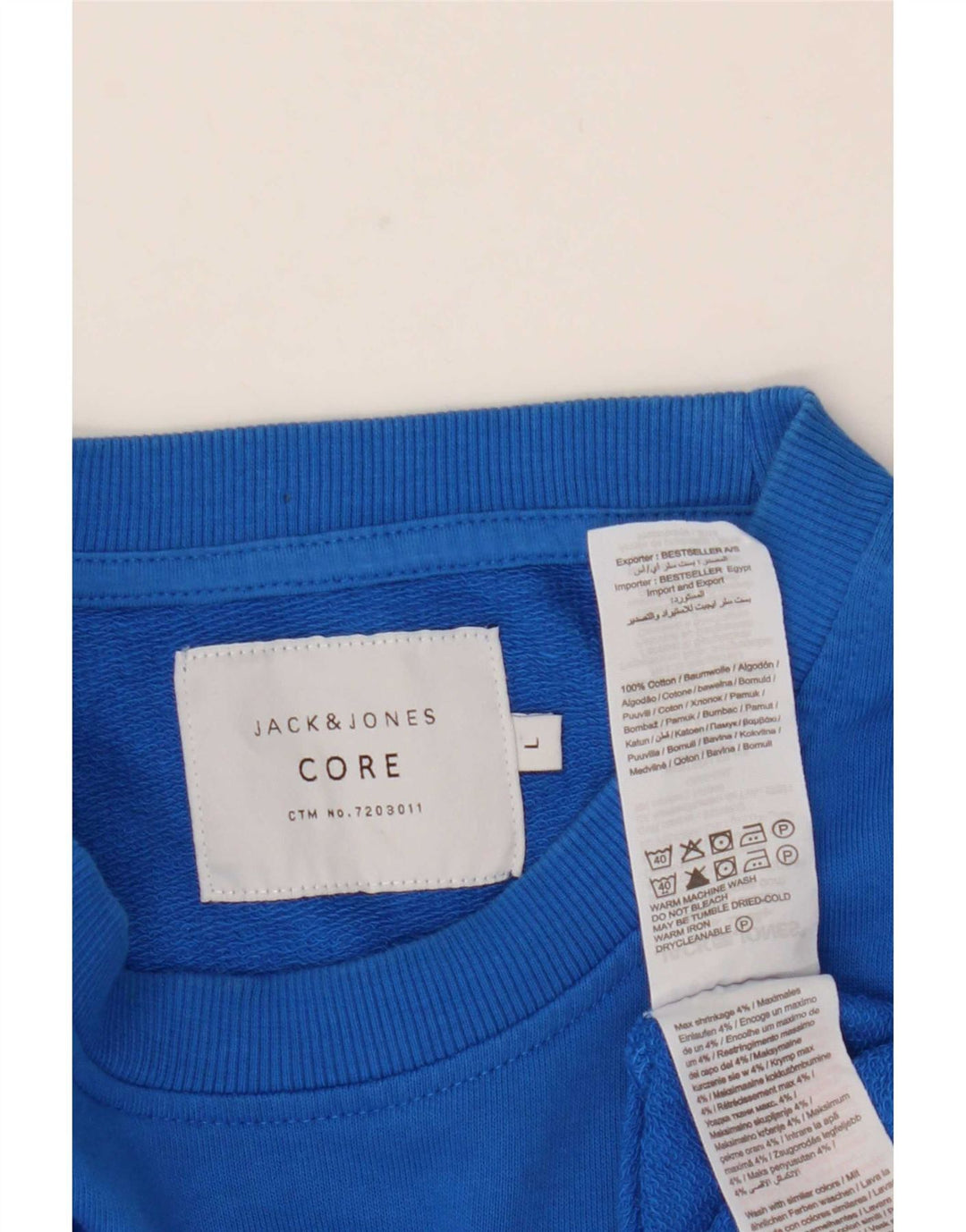 Jack & Jones Sweat-shirt graphique pour homme en coton bleu moyen