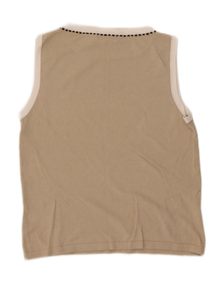 Marks & Spencer Débardeur Femme UK 14 Viscose Beige Moyen