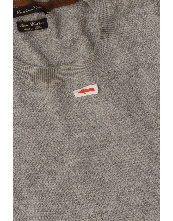 Massimo Dutti Pull à col rond pour homme en coton gris Taille L