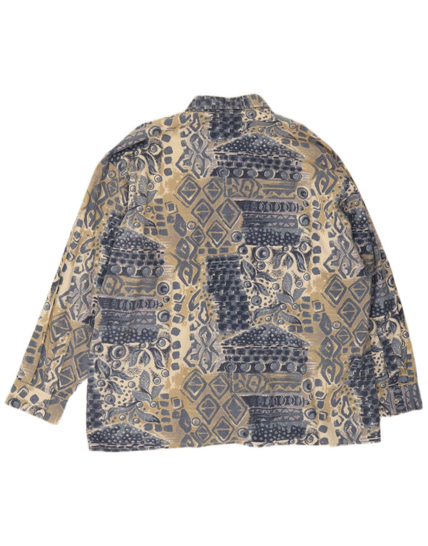 C & A Chemise en flanelle pour homme 2XL Bleu Géométrique Coton