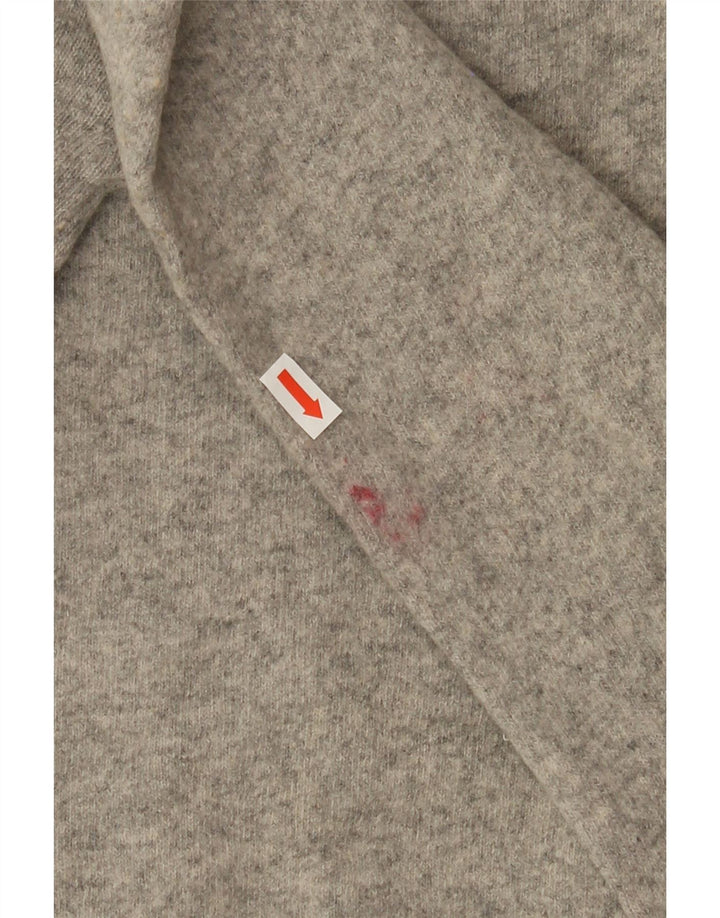 BENETTON Pull col V pour femme UK 18 XL Gris laine d'agneau