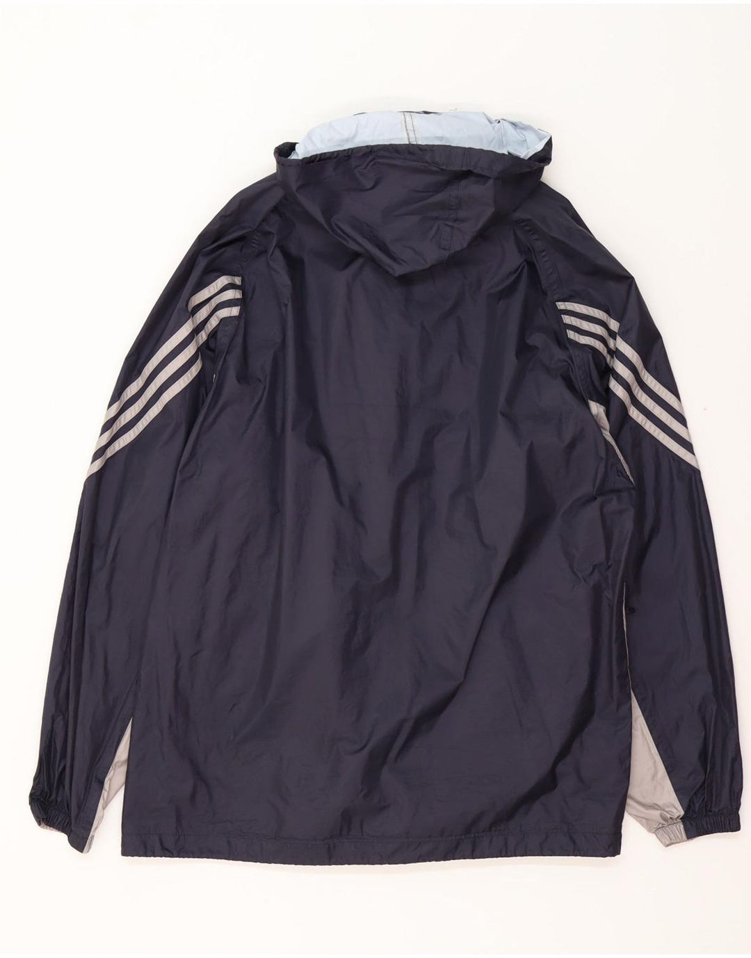 ADIDAS Veste de pluie à capuche pour homme UK 38/40 Bleu marine moyen Colourblock