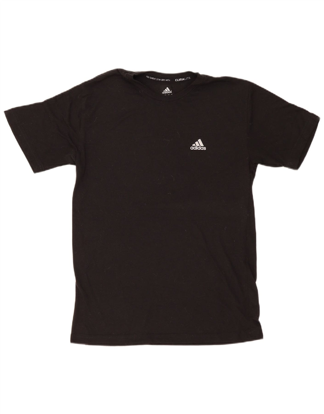 Adidas Hommes Climalite T-Shirt Top Noir Moyen Polyester