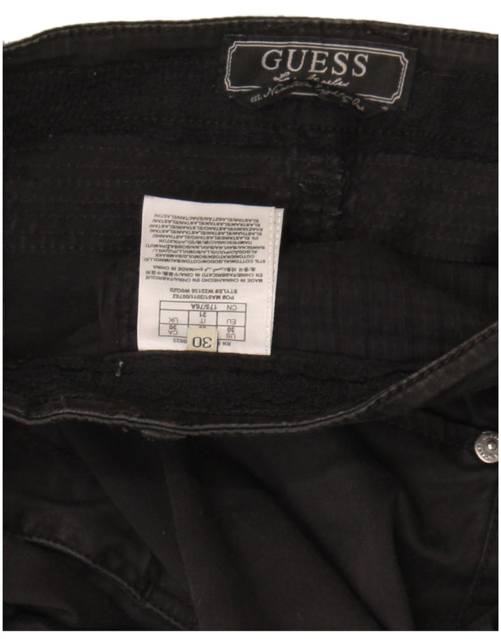 Guess Pantalon Court Femme W30 L25 Noir Coton
