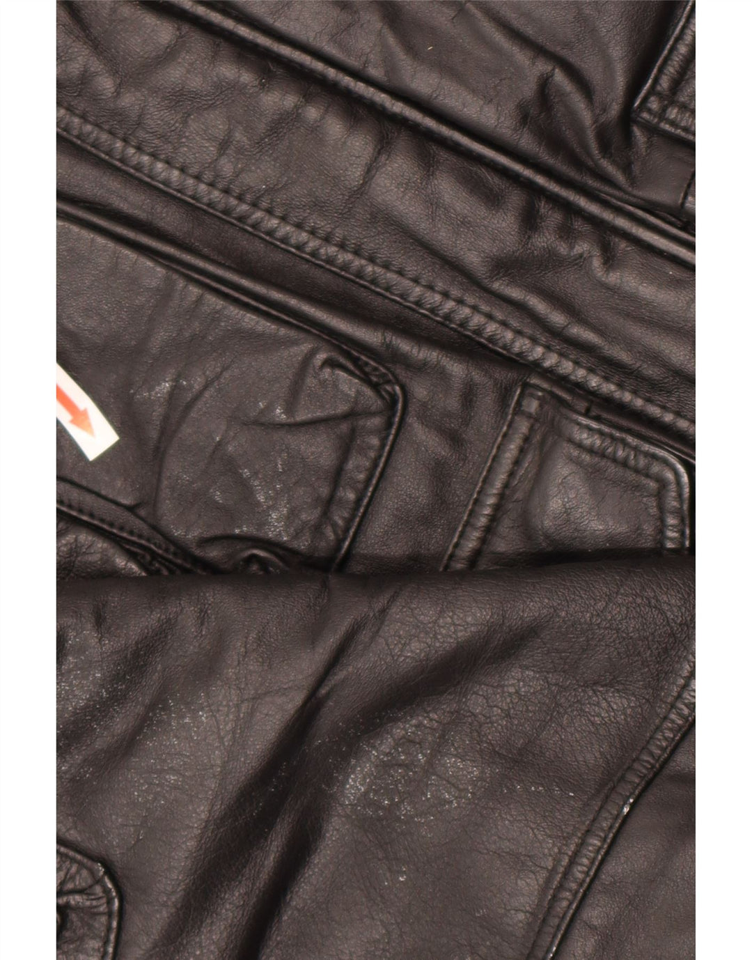 Veste en cuir homme vintage UK 44 2XL Cuir noir