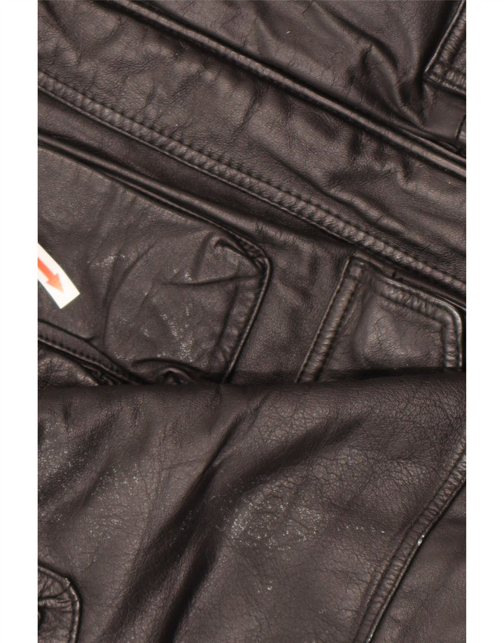 Veste en cuir homme vintage UK 44 2XL Cuir noir