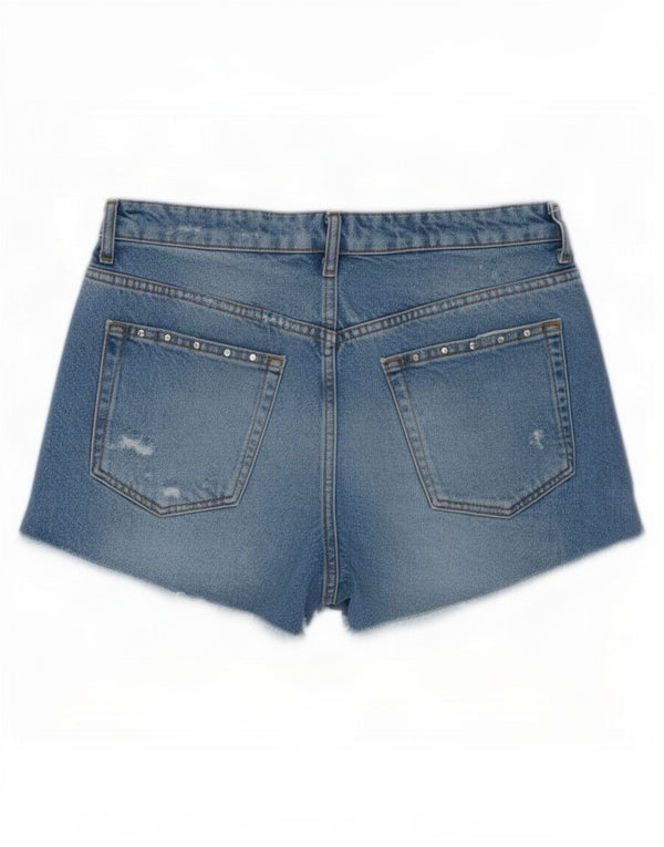 Zara Short en jean pour femme EU 38 Small W28 Bleu