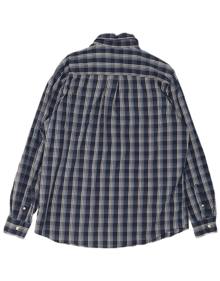 Chaps Chemise Stretch Homme Grand Carreau Bleu Marine Coton