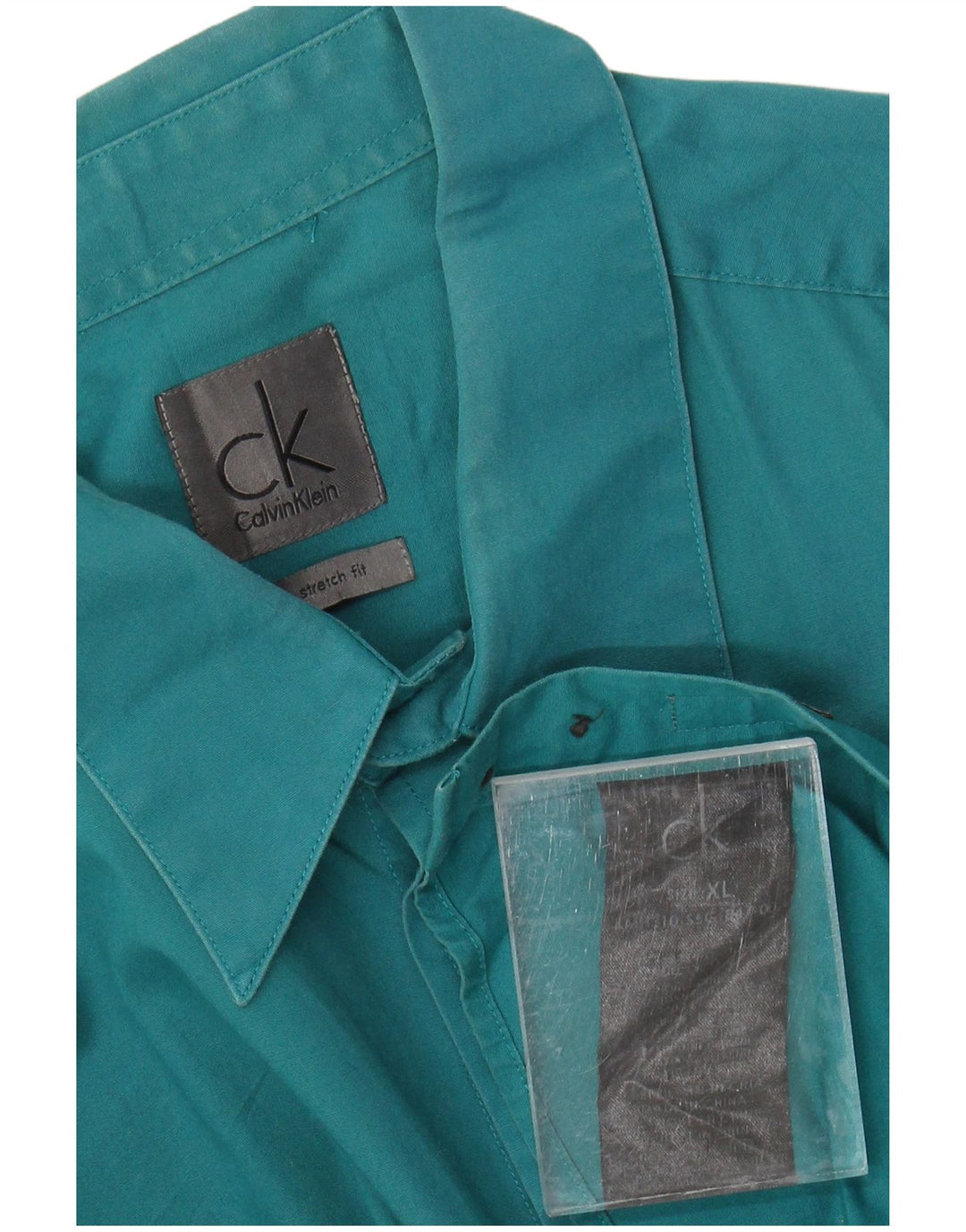 CALVIN KLEIN Chemise Stretch XL Vert Coton Homme