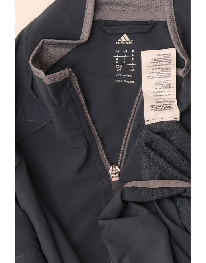Adidas Hommes Climalite Survêtement Top Veste Grand Gris Polyester