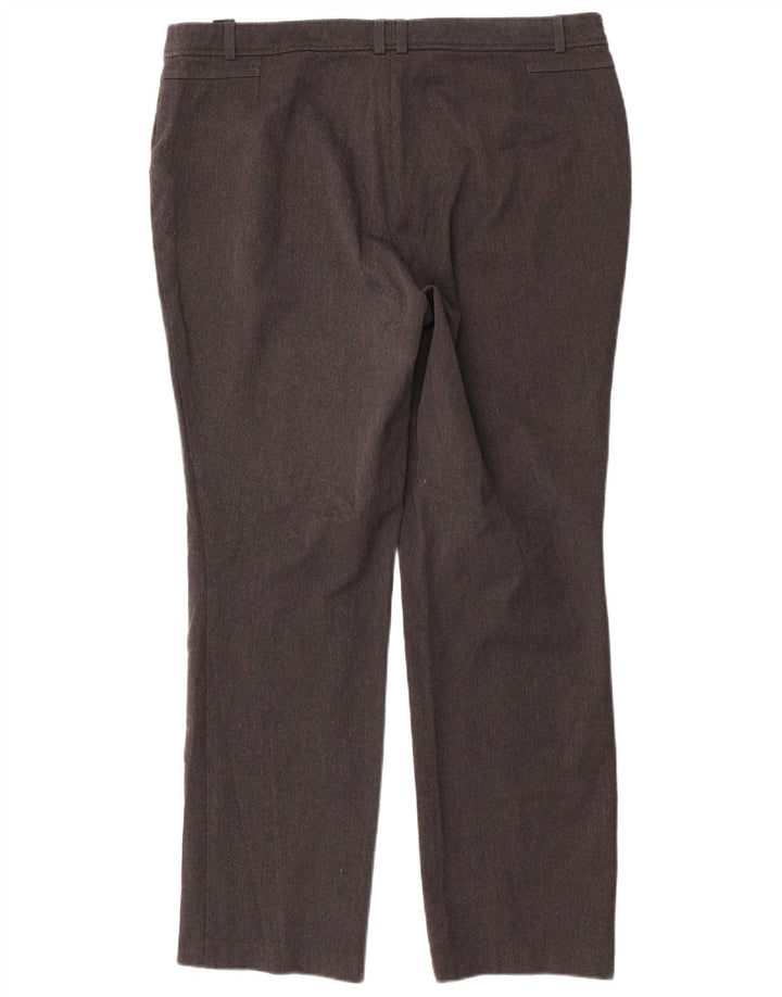 Marks & Spencer Pantalon droit femme UK 16 Large W36 L31 Gris Polyester